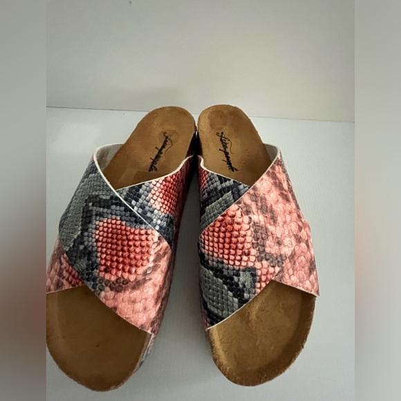 Free People Sidelines Flatform Candy Snake Sandals Size EU 39- NWOT - Picture 10 of 13